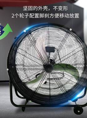2025跨境爆款工业强力落地圆筒大型趴地扇可移动大功率落地流风机