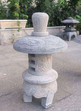 石灯笼日式庭院地灯中式仿古大理石青石草坪石灯户外花园造景摆件