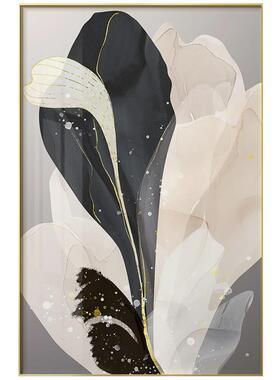 抽象花卉入户玄关装饰画简约现代竖版过道装饰壁画客厅轻奢大挂画