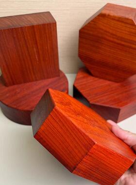 红花梨实木底座花瓶装饰品增高垫奇石古玩工艺品摆饰红木底托展架