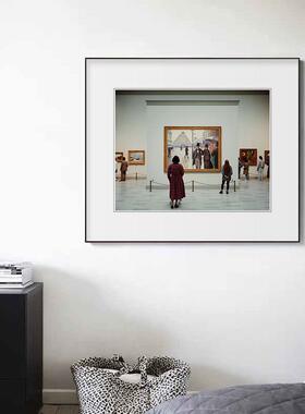 「看展的人」摄影装饰画 现代简约客厅卧室艺术挂画客厅卧室版画