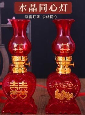 吉祥如意蜡烛灯乔迁新居入伙新型电池上供电子结婚长明灯一对无烟