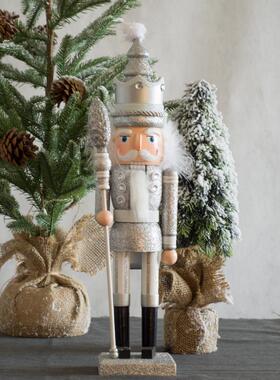 42CM胡桃夹子亮粉木偶士兵创意家居摆设生日圣诞礼物婚礼摆台装饰