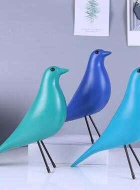 北欧伊姆斯小鸟工艺品礼品摆件和平鸽子玄关客厅办公室树脂摆件