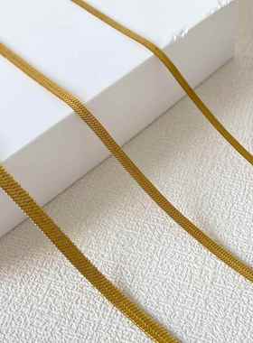 大米饰品】升级版不褪色扁平蛇骨链时髦欧美百搭高级感项链叠戴女