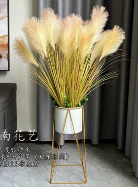 花架芦苇花仿真干花客厅电视柜落地摆设室内造景盆栽绿植假花