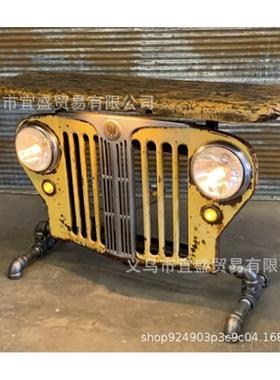 新款车灯摆件 树脂装饰品车头灯家居设计摆件 庭院美式装修