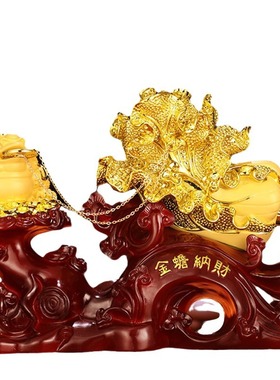 装饰品电视柜足金白菜装饰摆件