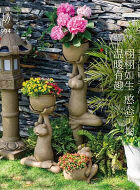 匠心坊花园瑜伽装饰户外庭院花盆露台景观阳台造景布置创意摆件