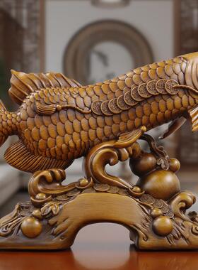 桌财财富金龙鱼摆件创装意客厅办公7322室面饰品招新店铺公司开业