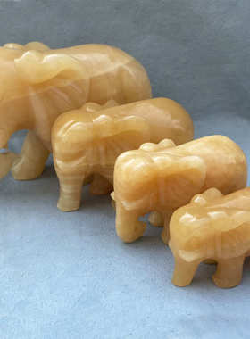 米黄玉大象摆件开业办公室桌面礼品厂家批发地摊直播货源男女士款