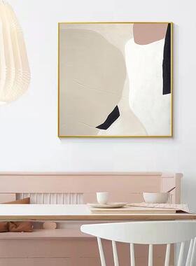 极简抽象餐高厅挂画级感黑白艺术形客厅样板G56间何装饰画正方几