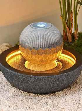 2026简约欧式假山流水喷泉风水轮加湿器鱼缸客厅庭院店铺乔迁开业