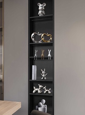 客厅摆件轻奢高级感2025新款现代轻奢电镀银兔子玄关酒柜客厅家居