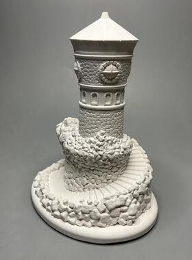 轻奢ins灯塔微景观创意艺术家居装饰桌面扩香石氛围摆件石膏模型
