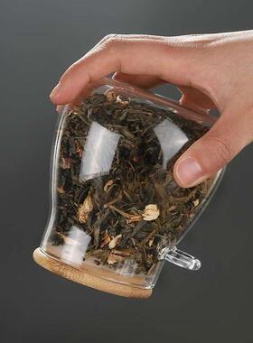 大容量透明杂粮罐零食收纳玻璃密封罐带勺茶叶罐杂粮储物罐茶叶罐