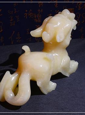 正品天富汗玉石貔貅装摆件 客厅书房玄关家居开然饰阿业送礼品