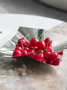 创意金属水果盘波浪轻奢样板间家FXU干居高颜值食零果碟盘饰品摆