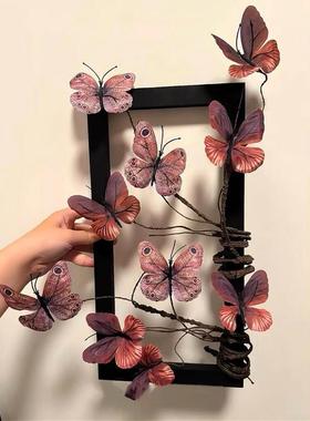 蝴蝶相框桌面摆件高级感小众客厅玄关电视柜装饰品新家氛围感好物