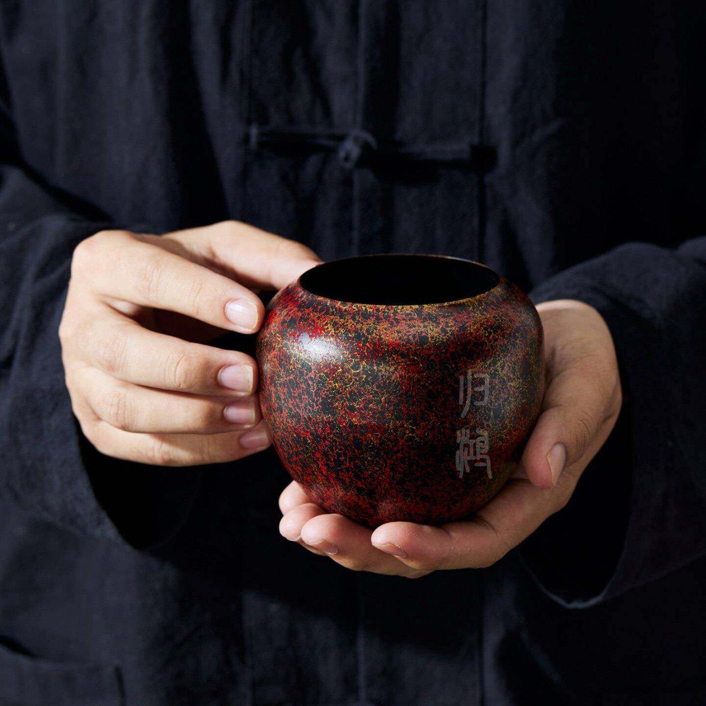 归鸿高档茶洗红金铁锈彩漆建水中式茶渣桶水缸泡茶太配件功夫茶具,淘宝优惠券,粉丝福利购,淘宝优惠卷