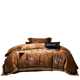 Manufacturer direct sales American retro print 100 long velvet cotton four-piece set soft cotton tribute satin bed sheet quilt cover 1.8