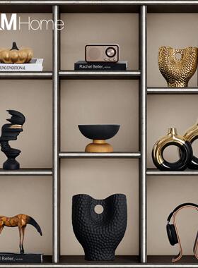 轻奢客厅艺术小众高端家居软装饰品电视壁龛餐柜样板间书柜摆件