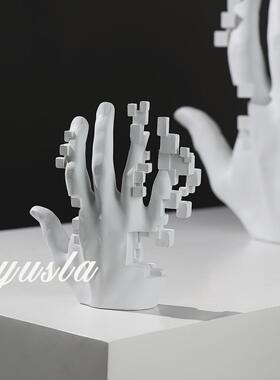 意式简约客厅电视柜手掌摆件餐边柜书房雕塑艺术样板间软装饰品