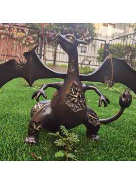 小火龙铸铜铜金雕塑摆件