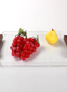 简约现代亚克力轻奢几何设计师托盘收纳盘茶几客厅桌面装饰品摆件