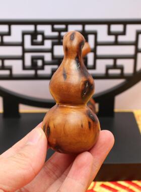 雷击枣木葫芦挂件手把件吊坠道家法器随身配饰老料深色精雕手工
