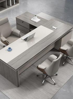 简约现代老板桌办公桌椅组合主管经理桌办公家具时尚总裁桌大班台