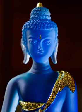 新款药师璃光如琉来树脂彷琉璃师佛家用佛供奉随身小佛像1药9c堂m