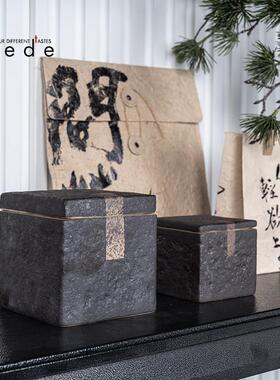 新中式展厅博古架样板间书房书柜客厅收纳展示柜软装饰品摆件套装