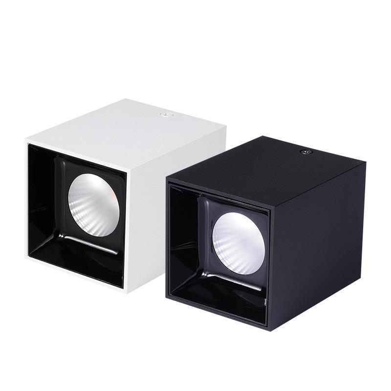LED square surface-mounted spotlights, shopping malls, shops, living rooms, home corridors, aisles, bold lamps, entrance masterless COB downlights