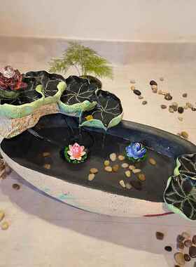 高档创中意式假山业流水水喷泉摆件客厅风水轮鱼缸加湿器开招财落