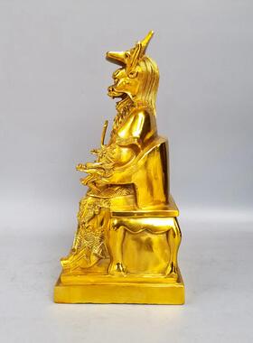 铜龙王爷像龙王神座妙音铜艺铜器装饰工艺品摆件龙王铜器