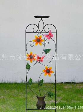 跨境植物攀爬架地插田园月季花卉蔬菜铁艺花园地插庭院花朵爬藤架