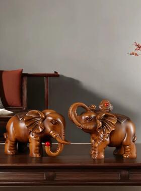 新款直销招财福禄象摆件一对客厅玄关电视酒柜办公室吉祥工艺开业