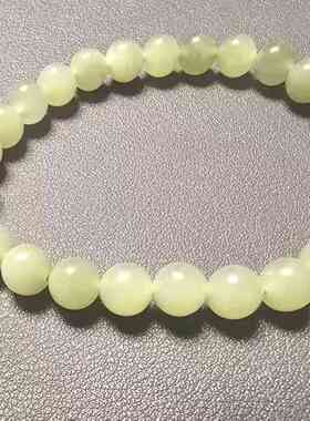 ZB69 和田玉单圈手串 13.55g 圆珠珠直径7mm（附鉴定证书）