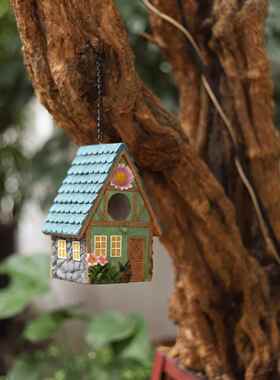 庭院花园布置装饰幼儿园摆件户外小鸟屋房子树挂保暖鸟窝繁殖挂窝