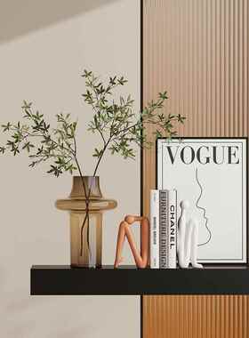 现代极简艺术高级感玄关柜软装摆件客厅悬空电视柜桌面绿植装饰品