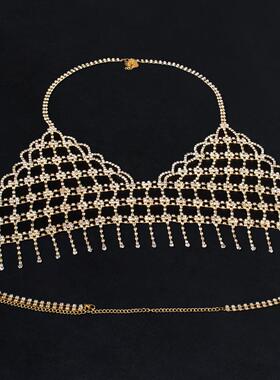 Accessories tassel body chain hollowed out full diamond