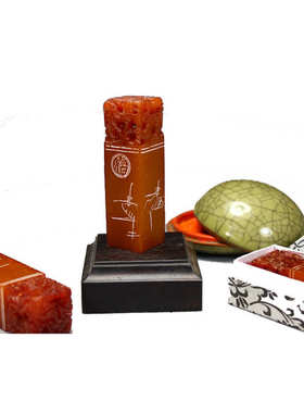 寿山石十二生肖仿古印章12生肖印章篆刻石料批发青田石巴林石印章