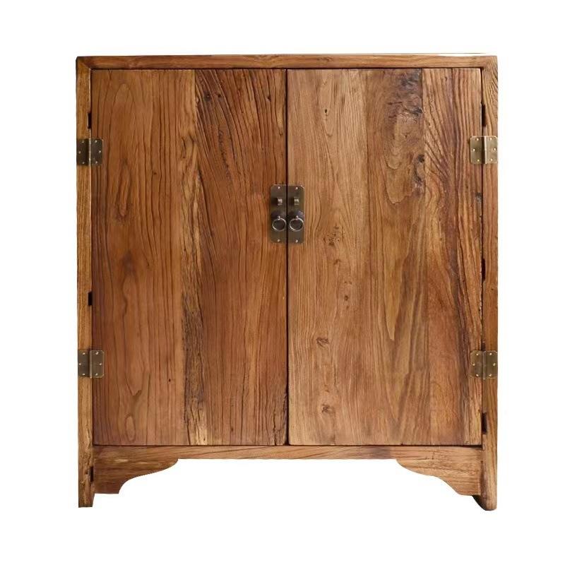 新中式实木鞋柜多层大容量家用中式老榆木门板收纳仿古餐边柜化木 - 图3