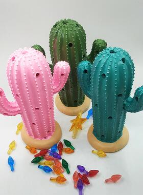 圣诞氛围装饰带灯仙人掌摆件Ceramic Christmas Cactus仙人树摆件