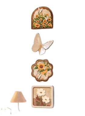 D239中古风向日葵玄关装饰画入户花卉高级感电视背景墙挂画客厅画