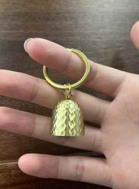 黄铜锤纹铃铛黄铜小铃铛挂件露营书包挂件铃铛创意手工工艺品铃铛