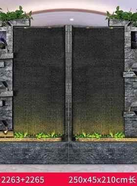 欧式水幕墙假山流水屏风隔断喷泉摆件店铺会所公司客厅落地装饰品