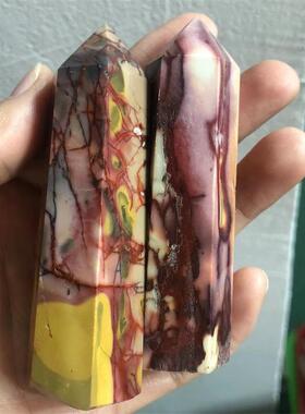 天然蛋黄石柱欧美水晶柱六棱柱单尖家居装饰摆件工艺品