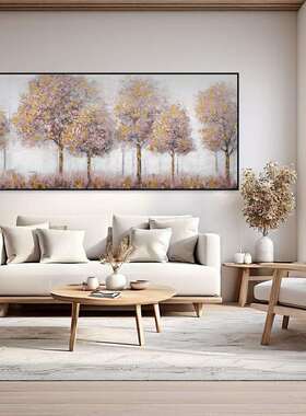 来图制纯作手绘客厅高XGR小轻奢装饰画肌理现代油画清大尺寸挂画